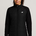 New Balance  womens Size XL Quilted Fleece Running Jacket Black Zip Side Pockets Photo 0