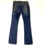 Miss Me  Women's Fleur De Lis Bling Signature Boot Bootcut Jeans Size 30 Photo 3