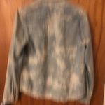 Tie dye jean button down denim shirt shirt Blue Photo 6