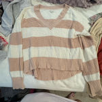 American Eagle  STRIPED PEACH SWEATER  EUC XS Photo 0