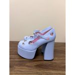 Sugar Thrills Pastel Blue Heart Cutout Platform Mary Jane Heels Shoes Size 8M Photo 2