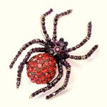 Spider silver plated/red/black Rhinestone Brooch Women Suit Brooches Pin faux fa Photo 0