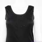 black 100%‎ silk tank top with jewelry detail Size XXS Photo 3