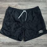 Umbro 90s Vintage Checkered Soccer Shorts Nylon Satin Silky Black Medium Photo 0