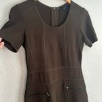 Kenneth Cole New York Chocolate Brown Bodycon Dress Knee Zipper Pockets Fall Photo 1