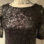 Jax NWT Black Sequin Short Sleeve Mini Dress Photo 4