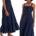Anthropologie Crown and Ivy Tiered Sleeveless Tank Maxi Dress XL Blue Smocked Ruffle Cotton Photo 1