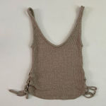 Urban Outfitters  Project Social T Ribbed Knit Tank Women’s Small Beige Tie Side Photo 0