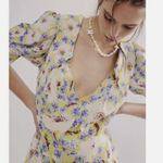 Free People NWOT Women's Sugar Crush Mini Dress in Lemon Combo Oversize Photo 1