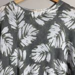 J.Jill Linen Palm Leaf Print Sweater Pullover Women's Medium Green Tropical Photo 4