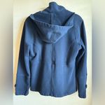 Coldwater Creek Navy Double Breasted Pea Coat Style Sweater With Detachable Hood Photo 3