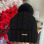 Michael Kors  Black Acrylic Pom Crochet Beanie Cap Photo 6