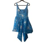 Hutch Anthropologie  Back-Bow Basque Waist Blue Floral Mini Dress NWT Size S Photo 2
