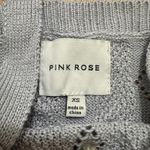 Pink Rose | Baby Blue Daisy Floral Crochet Knit Crop Top Tank Sweater, Size XS Photo 3