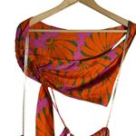 Farm Rio  Copacabana Orange Printed One Shoulder Cut Out Maxi Dress Size Large Photo 13