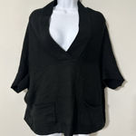 ZARAKNIT Zara Black Alpaca Wool Blend Oversized Poncho Sweater Shawl Collar S Photo 0