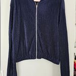 Poof! Poof Plus Size 3X Pleated Jacket Coat Light weight navy blue Satin Bomber casual Photo 3