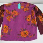 The Pioneer Woman Colorblock Purple Garden Floral Sweater Womens M 8/10 Cottage Size M Photo 1