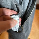 Ruffled Jumpsuit Wide Leg Washed Black Denim Size Small Photo 5