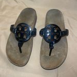 Tory Burch  Miller Cloud Sandals Perfect Black Patent Leather/ Suede Cork Photo 4