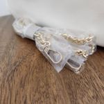 Understated Leather  Cream Clutch with Gold-Tone Chain Mother's Day Gift Photo 4