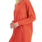 NWT Jenni Cozy Soft Sleepshirt Womens M Orange Ribbed Long Sleeve Lounge Hygge Red Size M Photo 0