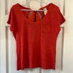 Anthropologie  C. Keer Orange Silk Bow & Cotton Body Blouse T-Shirt - Size Small Photo 0