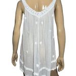 Letarte Women’s Size M White Cotton Voile Embroidered Swimsuit Cover Up Tunic Size M Photo 4