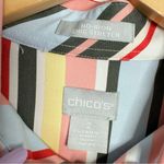 Chico's Chico’s Classic‎ Non Iron Chic Stress Striped Blouse MultiColor Large Chico 2 Photo 2