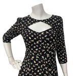 Cooperative Women's Black skater dress with multi-color bird print size 0 Photo 5