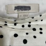 Loft  Womens Polka Dot MIDI Flowy Black White Skirt Photo 10