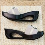 Calvin Klein Yau Taupe Brown Ribbed Fabric Open Toe Wedge Sandals Size 7 Photo 7