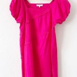 Taylor Tillman Square Neckline Puff Sleeve Mini Dress in Fuchsia Pink Photo 1