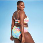 Xhilaration  TIE-DYE RIBBED SQUARE-NECK BIKINI TOP Photo 4