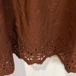 Gap Brown Eyelet scalloped hem mini dress M Photo 5