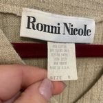 Ronni Nicole Vintage Beige Pleated Front Button Closure Pencil Size 8 Dress 1674 Photo 6