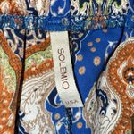Solemio  Womens Shorts Small Blue Paisley Flowy Polyester Dressy Layered Split Photo 2