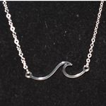 Smashing Ocean Wave Silver Tone Link 20" Surfer Beach Casual Unisex Necklace Photo 1