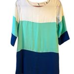 Pink Owl  Apparel Colorblock Women's Mini Dress Blue, Green, and White Size Small Photo 0