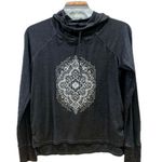 Gaiam Women’s  Turtleneck Top With Intricate White Design Photo 0