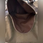 K2 Classic Fashion The Genova Hobo Tote Bag Green Canvas & Leather 18”x16” Brown Photo 2