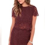 Lulus  Turn Back Time Burgundy Lace Two-Piece Dress Photo 0