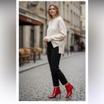 Jeffrey Campbell  Glossy Red GABRIEL Point toe Ankle Boots Bootie Size 10 Photo 11