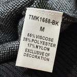 THML  women’s size medium black leopard sweater long sleeve pullover crew neck Photo 4