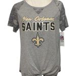 NFL Team Apparel NWT New Orleans Saints Tee T-Shirt Top Gray Camo Sleeves NFL Teens Apparel New Photo 0