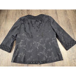 Chico's  Solid Black Shiny Dressy Jacket Cardigan Size 2 - L 12/14 Photo 5