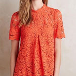 HD in Paris  Vibrant Orange Lace Blouse Photo 0