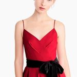 J.Crew Red Spaghetti Strap Dress (missing black Velvet Sash) NEW Photo 4