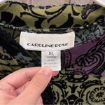 Vintage Caroline Rose Silk Sheer Velvet Duster Tunic Artsy Top Womens XL Black Photo 2