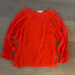 Maje  red ruched ruffle sleeve blouse top Photo 0